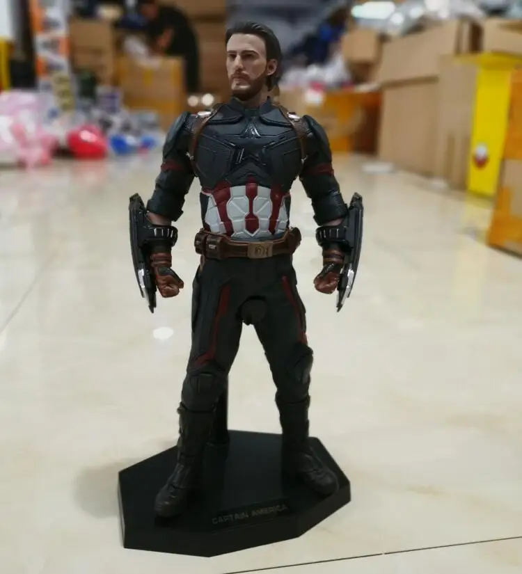 28 см Сумасшедшие игрушки Marvel мстители капитан американская статуя ПВХ фигурка