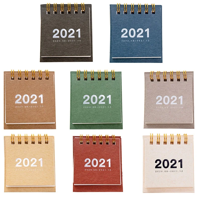 

2021 Minimalism Plan Book Mini Desk Calendar DIY Portable Desk Calendars Daily Schedule Planner 2020.08-2021.12