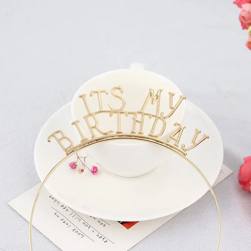 2020 New Style Alloy Letter Headband This Is My Birthday Headwear Festive Ladies Hair Accessories Birthday Headband Wholesale