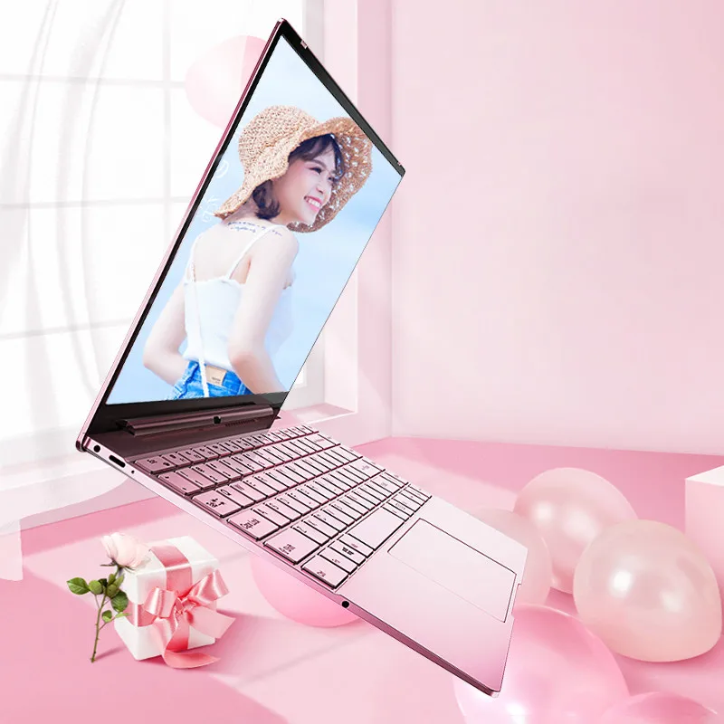 14'' Pink Laptop Notebook Computer Intel N3350 Backlit Keyboard 8GB 2.4G 5G Dual Wifi Gaming Laptops Windows 10 Pro Netbook-0
