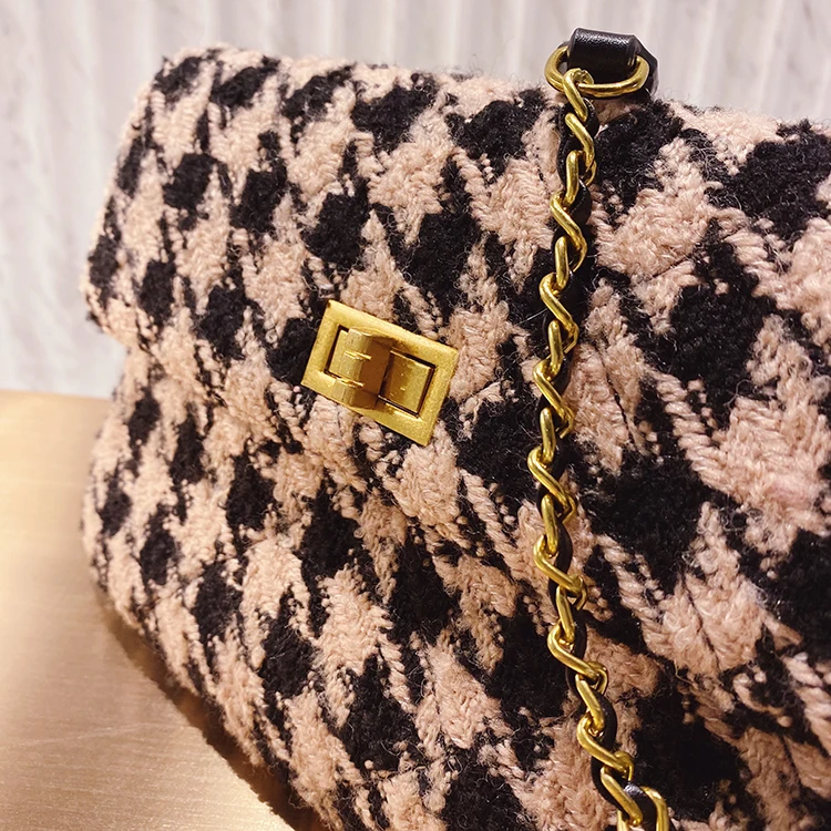 Новая модная женская сумка через плечо Маленькая стеганая Роскошная брендовая дизайнерская сумочка