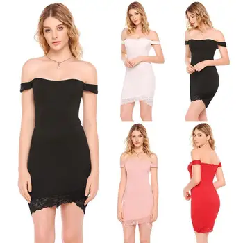 

Madam clothing OWLPRINCESS Women's dress Xia Lou shoulder dress dress sexy lace