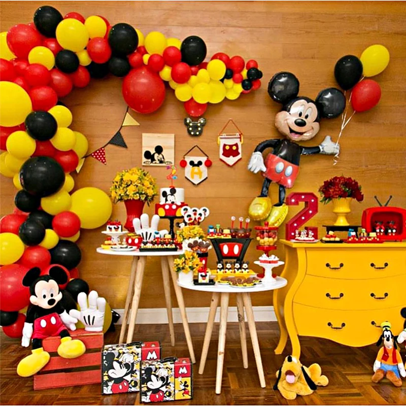 Mickey Mouse Party Decoration Baby Shower Kids Birthday Party Disposable Party Supplies Mickey Minnie Cake Decor