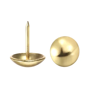 

uxcell Upholstery Nails Tacks 16mm Dia 20mm Height Round Thumb Push Pins Gold Tone 40 Pcs