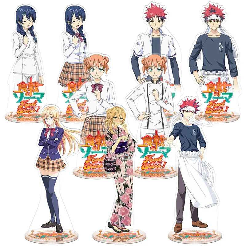 

Аниме продовольственные войны! Shokugeki no Soma Megumi Tadokoro Yukihira Soma фигурка на акриловой подставке, настольное украшение, косплей
