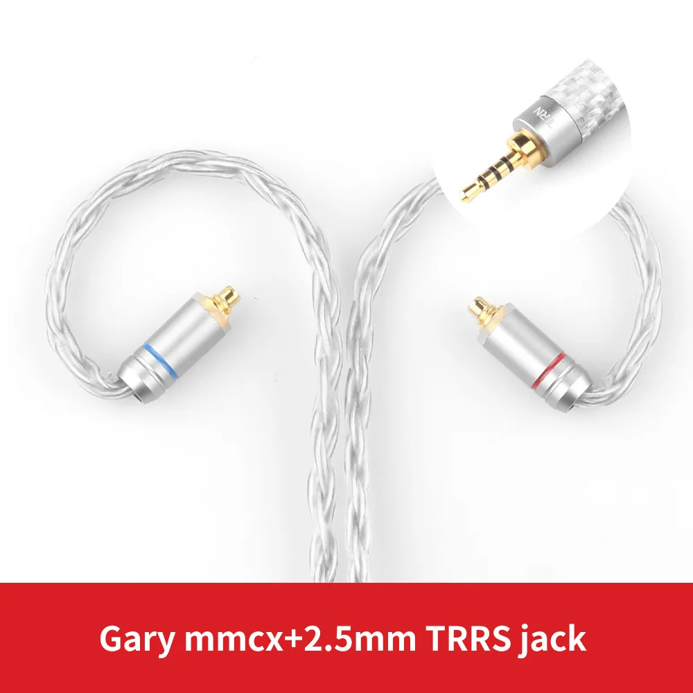 Gray 2.5mm MMCX Лампа указателя T2 16 Core с серебряным покрытием обновления HIFI кабель 3,5/2,5/4,4 мм разъем MMCX/2Pin для лампа указателя TFZ KZZSN/ZS10 CCAC10/C16 NICEHCK NX7/F3/M6 - Цвет: Gray 2.5mm MMCX