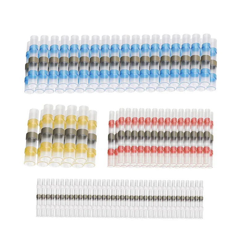 

200PCS Solder Seal Wire Connectors, Heat Shrink Solder Connectors Solder Seal Butt Connectors Electrical Wire Terminals Insulate