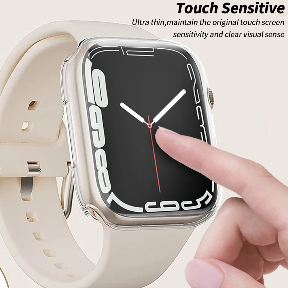 Full Protective Case for Apple Watch Series 7 41mm45mm 654321 Soft Cover Bumper Screen Protector for iWatch Series 7 Accessories