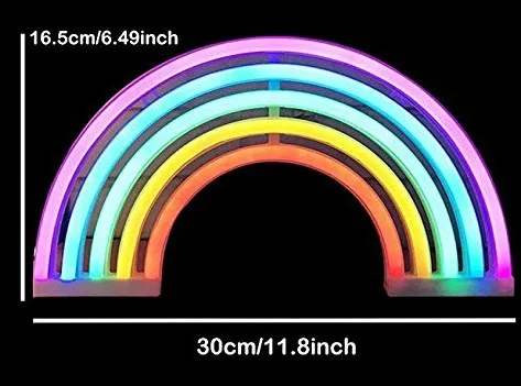 INS Радужный неоновый знак светодиодный светильник-радуга Лампа для общежития фестиваль детская комната сказочные огни настенный Декор Рождественская батарея или USB питание - Испускаемый цвет: as picture