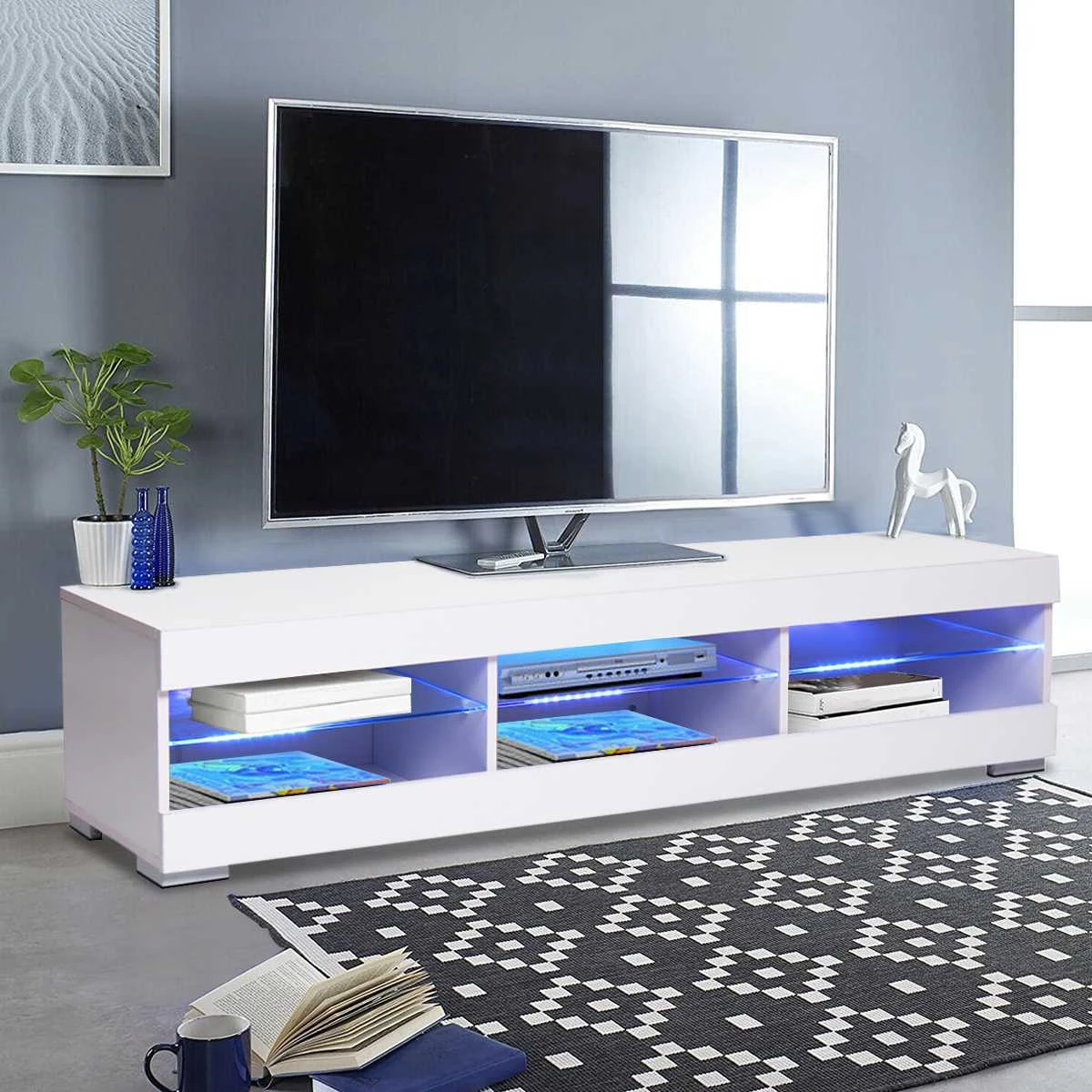 vaccinatie Gewaad Lezen 57 Inch RGB LED TV Cabinet Home Bedroom Modern TV Unit Open Shelves TV  Stands Cabinet Living Room Furniture television bracket|TV Stands| -  AliExpress