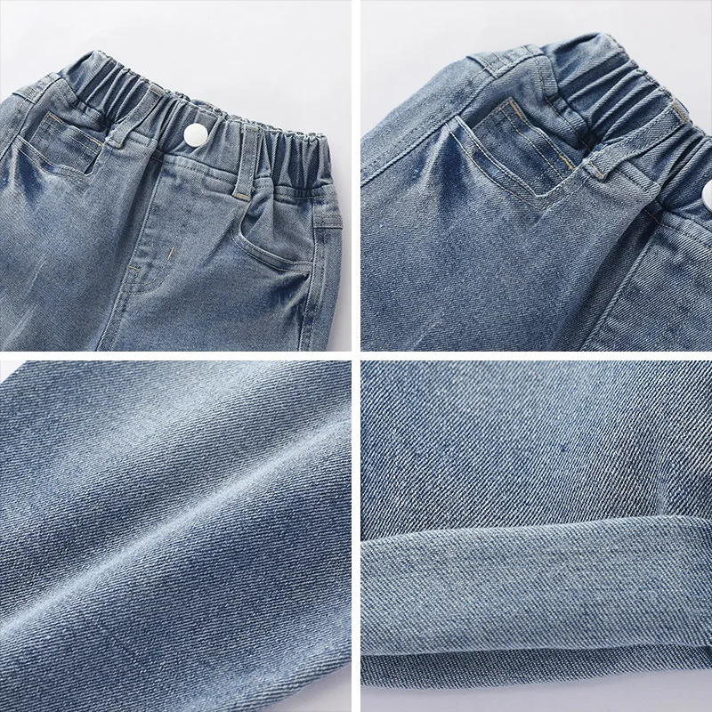Calças de Brim Quebrado para o Bebê da Menina do Menino Keelorn Meninas Calças Crianças Rasgado Buraco Leopard 2020 Nova Primavera Jeans 3-7t 24 Mamãe e Bebê