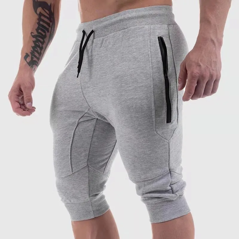 black casual shorts New Men's Summer Workout Shorts Drawstring Joggers 3/4 Knee Length Cotton Sport Running Homme Bermuda Casual Short Sweatpants best casual shorts for men