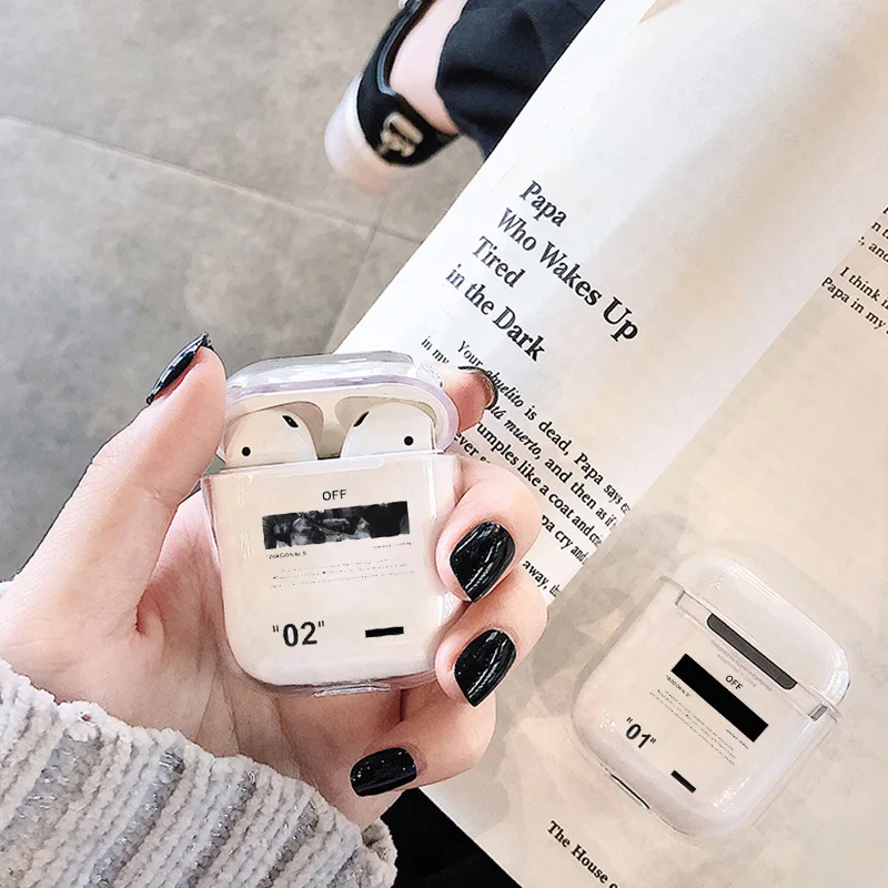 

Luxury Letters Hard Case For Apple Airpods 2 1 Cover Transparent Bluetooth Earphone Hard Case Cute Headphone Case Box For airpod