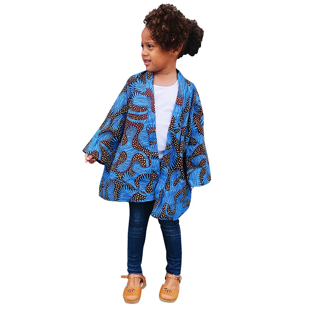 Модное осеннее кимоно с принтом в африканском стиле для маленьких девочек; детские куртки; пальто для девочек; кардиган; плащ; детская одежда; верхняя одежда