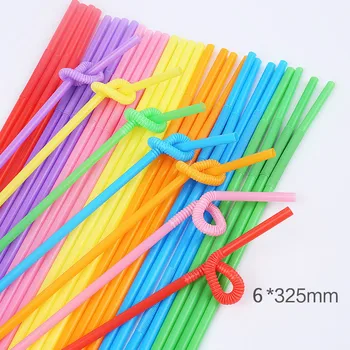 

100pcs Multicolor Straws Extra Long Flexible Plastic Drinking Straws for Party Weddings Celebrations Bar Juice Drinking Supplies