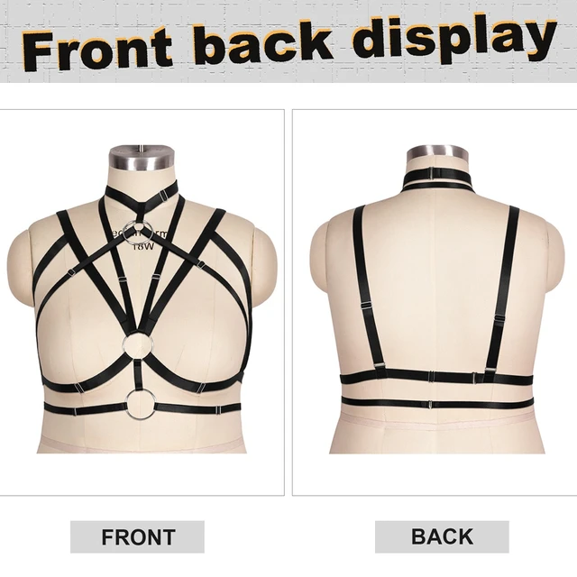 Plus Size Women Body Harness Tops Lingerie Garter Belt Full Cage Bra Hollow  Out Fashion Clothing Accessories (Black) at  Women's Clothing store