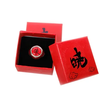 

Anime Cosplay Naruto Ring With Box Akatsuki Itachi Pain Orojimaru Ring Finger Adult Ninja Props Accessories Cool Stuff Gift
