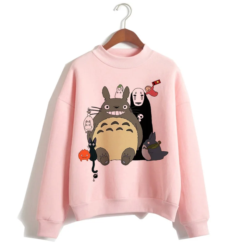 Totoro Унесенные спирали harajuku толстовки для женщин мультфильм одежда толстовка капюшон ulzzang Забавный с капюшоном Женский полиэстер негабаритных