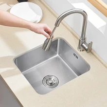 Люкс ручной работы супер толстая 304 база из нержавеющей стали для раковины на одно отверстие Кухня Флюм с корзиной и кран три спецификации