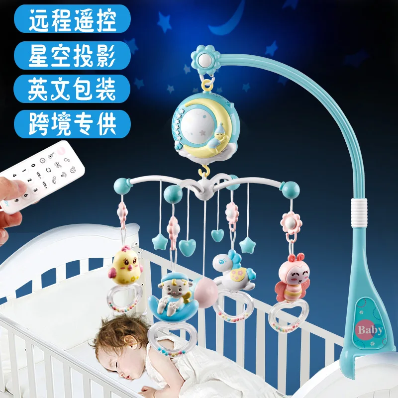 Cartoon Baby Music Toy Electronic Bed Bell Plastic Rattles 0-12 Months Gift Musical Projection Boy Toys Animal AA50YL | Игрушки и хобби