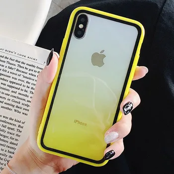 

200pcs/lot Candy Color Changing Fading Slim Clear Back Case For iPhone 11 Pro Max XS Max XR 8 Plus 7 Plus 6S Plus