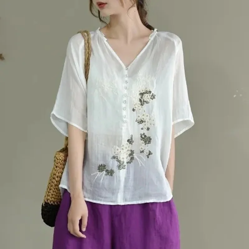 ߱ Ÿ Ƿ  콺 2021     ž v  ª Ҹ   ÷ ũ Blusas FF3372