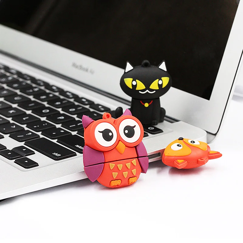 Usb флеш накопитель в виде милого пингвина совы лисы 128 ГБ 16 ГБ/32 ГБ/64 Гб/128 U диск