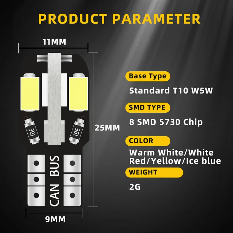Canbus ڵ ׸  168 194 LED , ڵ ȣ , T10, W5W, 10 