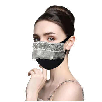 

Shining Sequin Women Face Mask Breathable Washable Mouth Mask Reusable Adult Face Cover Mascarillas Mujer Mascherine Lavabili