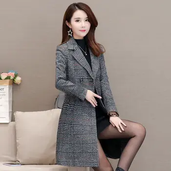 

Vintage Long Coat Women Luxury Cardigan Spring Autumn Elegant Female Windcheaters Windproof Slim Outerwear Lapel Jackets KK60NZ