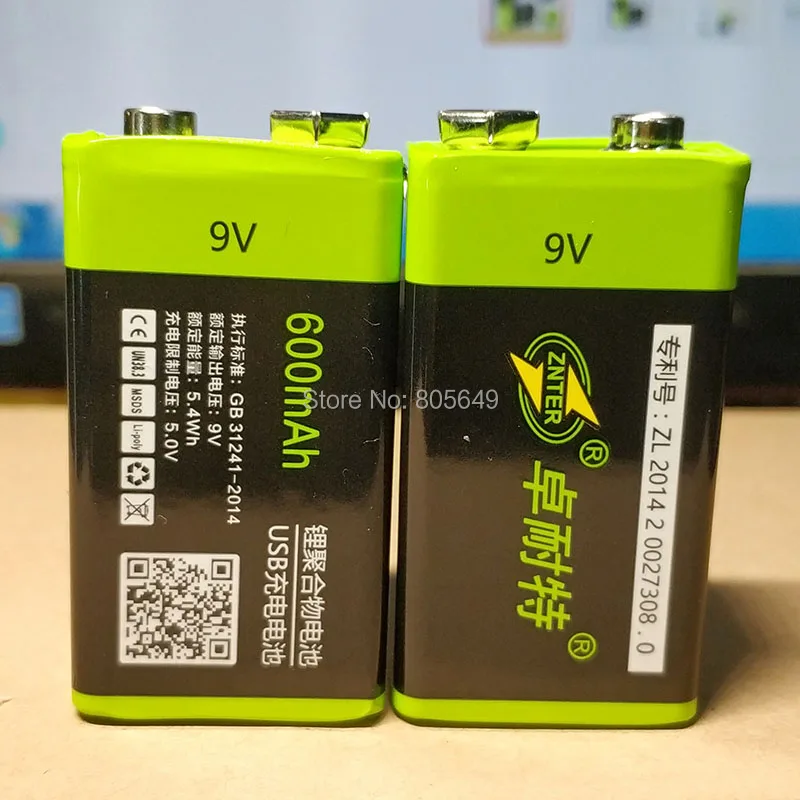 4X ZNTER S19 9 в 600 мАч не 400 USB перезаряжаемая литий ионная батарея В Lipo для микрофона