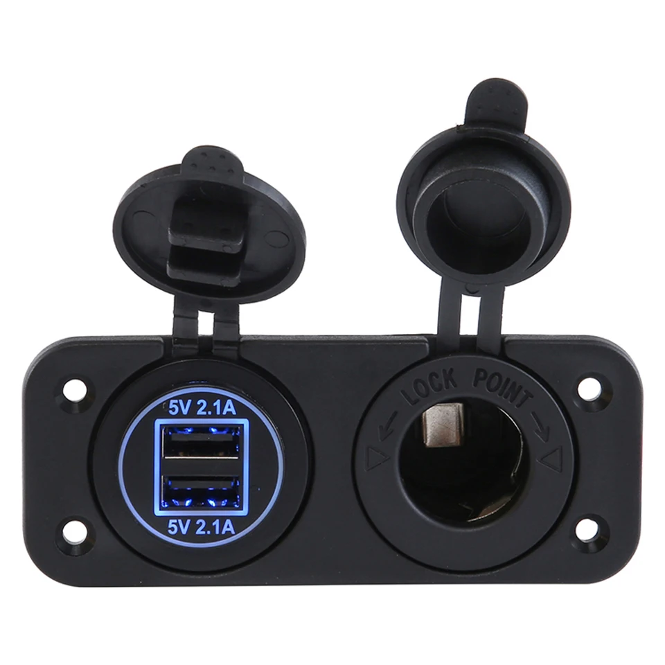 

Double USB Panel Mount Accessory 5V 2.1A 2.1A Charger Socket