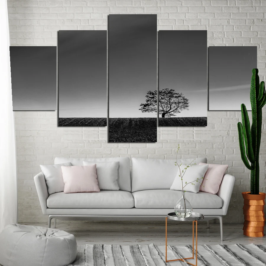 

Black and White Tree World View Poster Minimalist Decoration Canvas Painting Decoration Home Wall Pictures for Living Room