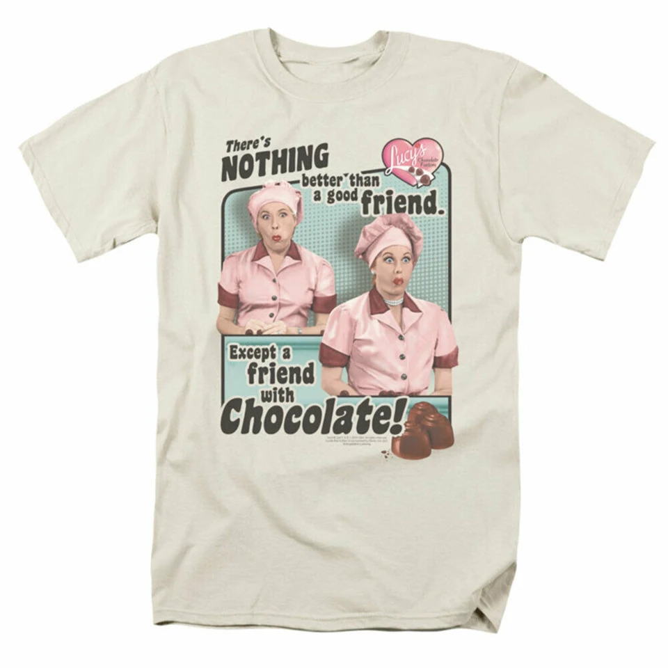 I Love Lucy Men'S Friends &amp Chocolate футболка цвета слоновой кости рокабилия Спортивная |