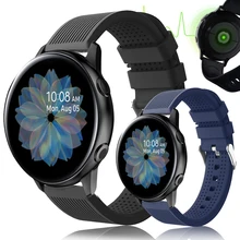 Сменный силиконовый ремешок для часов Active2 для samsung galaxy watch Active 2 40 мм 44 мм 42 мм gear S2 Sport 20 мм ремешок для часов