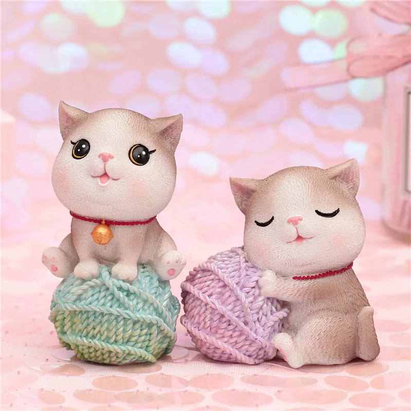 

Creative Birthday Cake Decorations Bakery Decoration Accessories Long Meow Small Ornament Resin Crafts