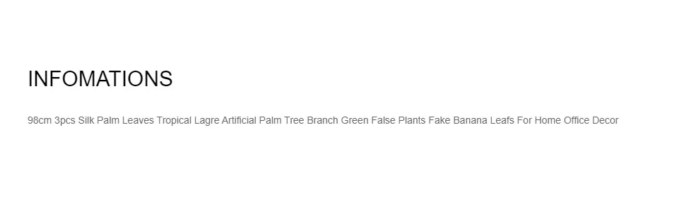 98 см 3 шт. пластиковая Пальма листья тропические большие искусственные пальмовые ветки Зеленые искусственные растения искусственный банан лист для украшения дома и офиса