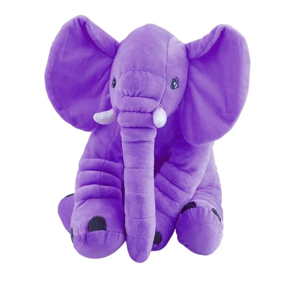 Мягкая детская подушка со слоном, детские спокойные куклы, игрушки для сна, кровать, автомобильное сиденье, подушка для детей, портативное постельное белье для спальни - Цвет: purple