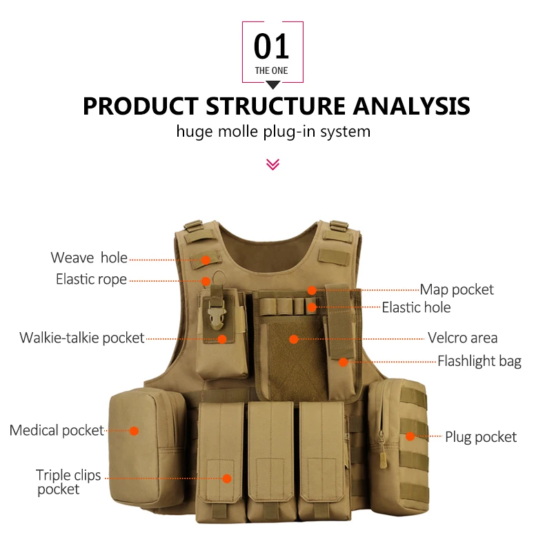 Airsoft Tactical Vest Mens Military Hunting Vests Equipment Vest Molle Combat Assault Plate Carrier Gilet Tactique Strap
