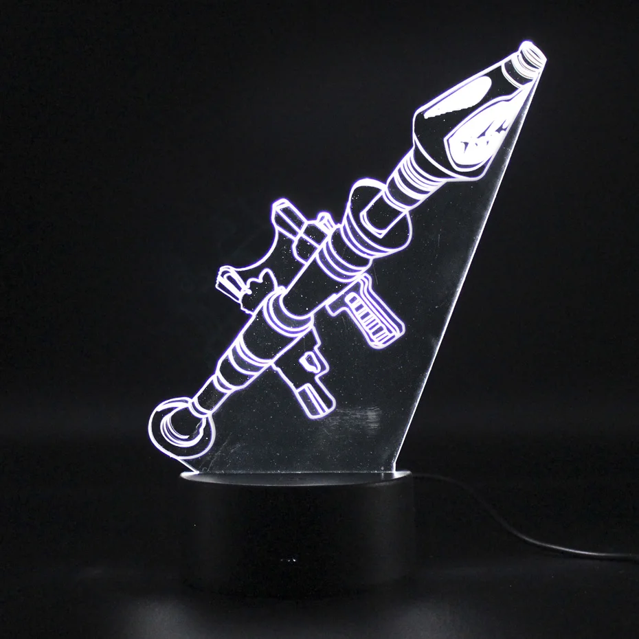 Battle Royale Game Rocket Launcher Lamp Remote Control 3d Table Lamp RPG Sleep Light Party Decoration Nightlight  Lamp