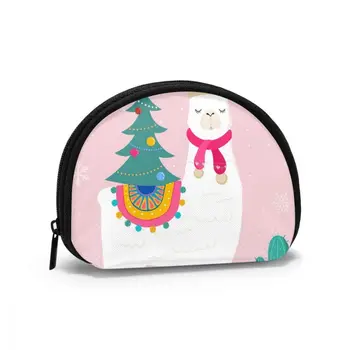 

Women Makeup Bag Llama With Christmas Tree Cosmetic Organizer bag Pouch For Travel Ladies Pouch