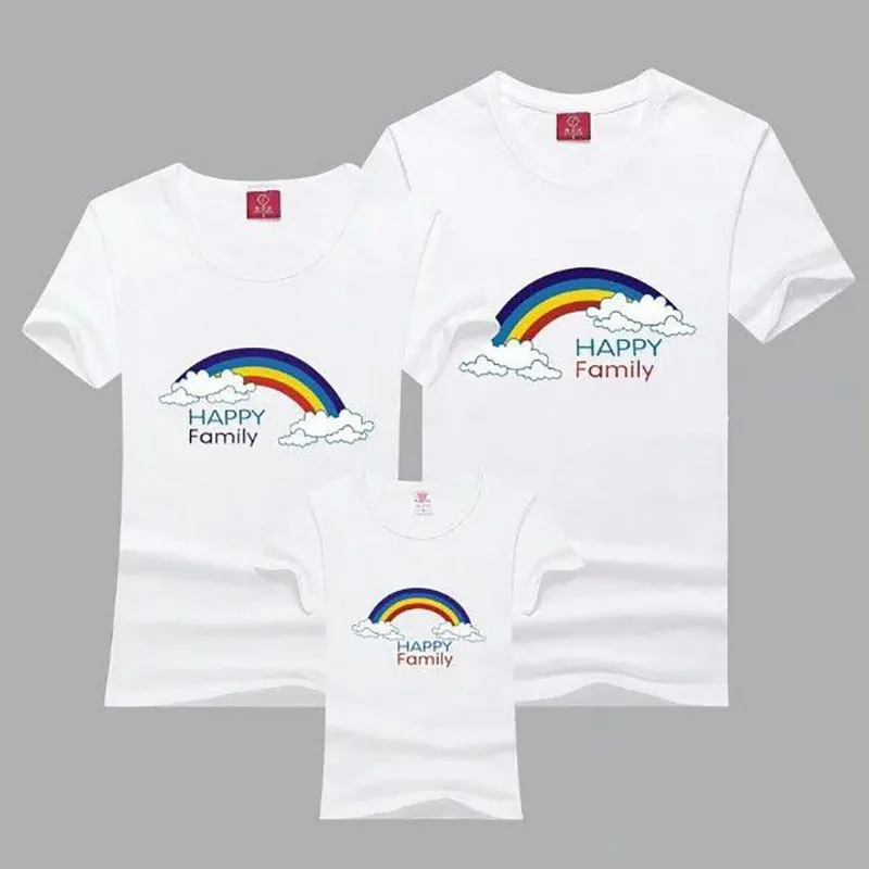 

Summer Family Matching Outfits Mommy Daddy Kid Son Baby T-Shirt Shirts Family Look Clothes Child Tees Letter Print Tops Photogra