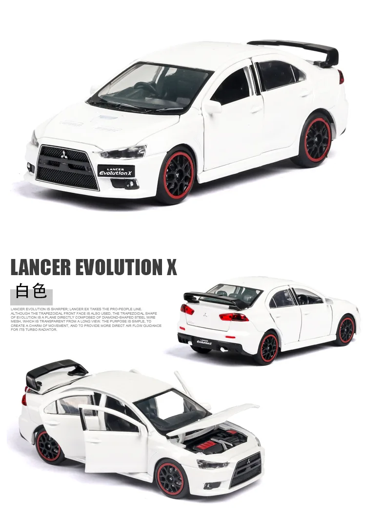 1/32 Mitsubishi Lancer EVO X 10 BBS RHD с черной крышей литой модельный автомобиль игрушки для детей Подарки для мальчиков