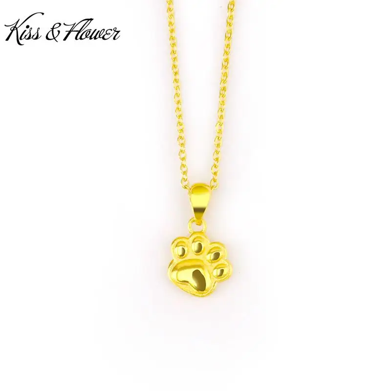 

Изысканные ювелирные изделия KISS & FLOWER NK79, оптовая продажа, Модный женский подарок на день рождения и свадьбу, изысканные золотые ожерелья с подвесками в виде кошачьей лапы 24 карата
