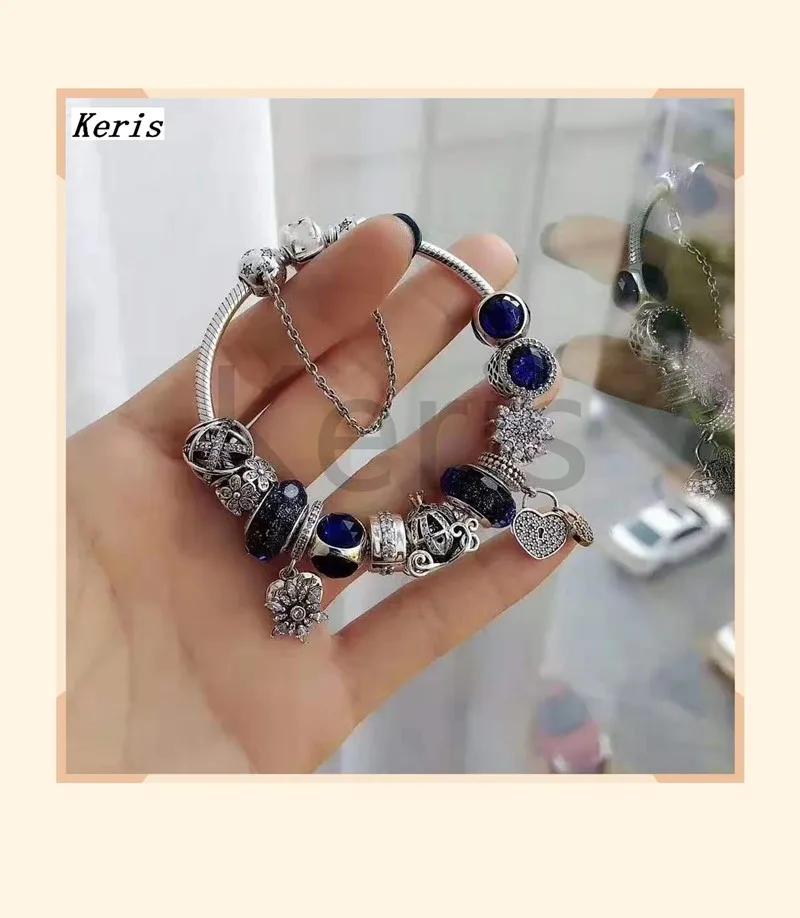 

Keris Store High Quality 1:1 100% Silver New Heart Print Pumpkin Car Star Glaze String Bracelet Free Delivery