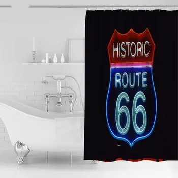 

Black Alphabet Number Printed Shower Curtains Waterproof Polyester Bathroom Bathing Screen Toilet Partition Hotel Home Decor