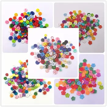 

100/200pcs/lot Multi Sizes Round Resin Mini Tiny Buttons DIY Making Hand Knitting doll's clothing Scrapbook Sewing Tools