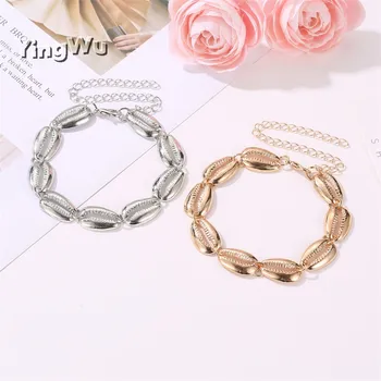 

Yingwu 10pcs Hot Handmade Bohemian Sea Shells Bracelets&Bangles Women Adjustable Rope Seashell Necklace Summer Beach Jewelry