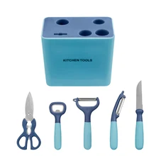 Дамасская обновленная кухонная утварь 6 шт. аксессуары для приготовления фруктов нож овощерезка консервный нож ножницы инструмент держатель кухонных инструментов набор