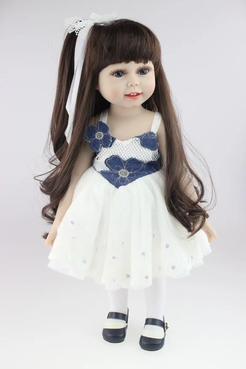 

Reborn 18 Inch Soft Long Hair Popular Lovely Princess Doll Reloading Girl Toys Gift
